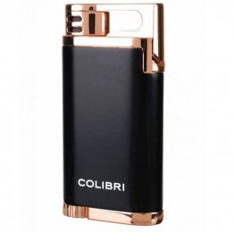 Зажигалка сигарная Colibri Belmont, черная-розовое золото (LI200C12)